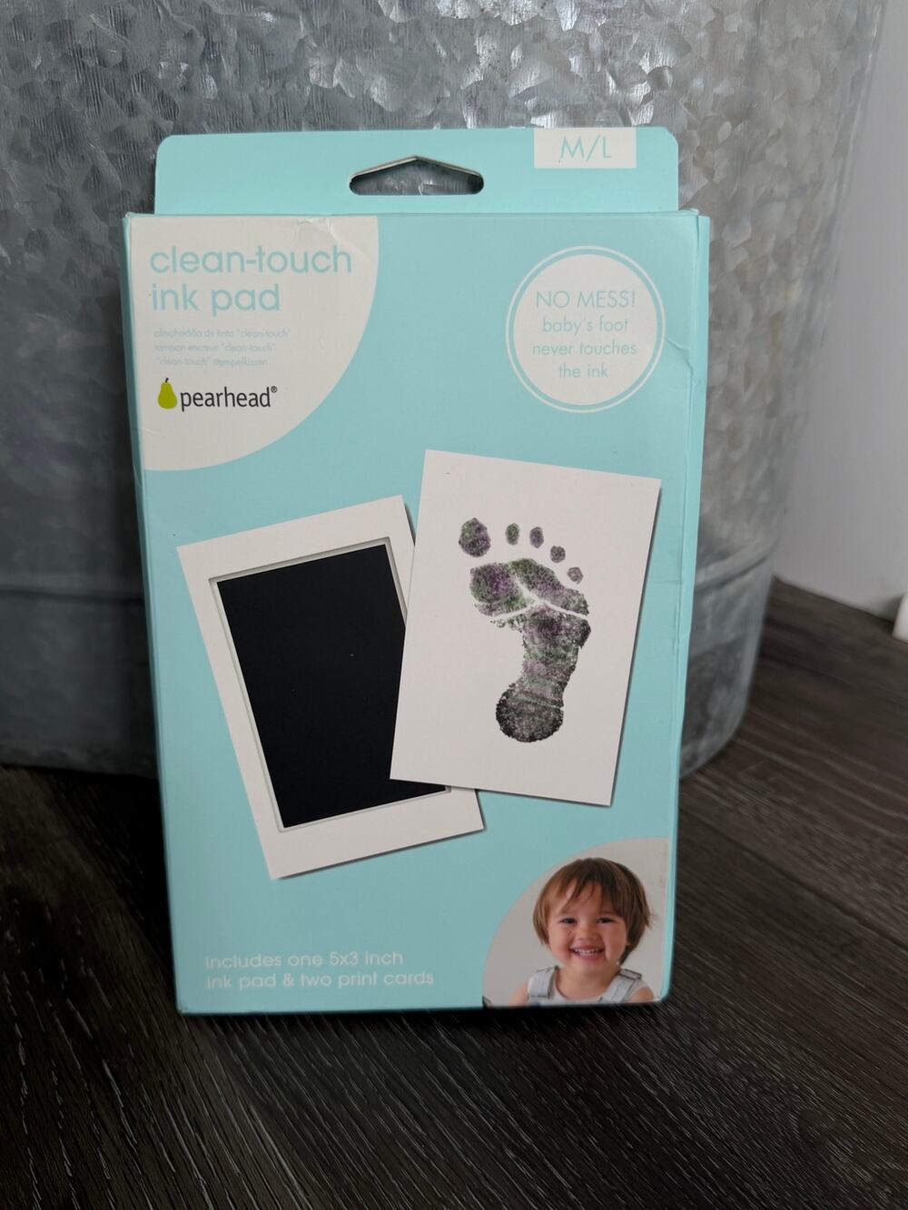 Pearhead Clean-Touch Ink Pad Kit Baby Handprint Footprint Keepsake NIB